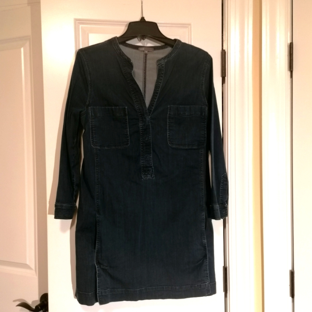 Vince Blue Chambray Long Tunic Top Size M